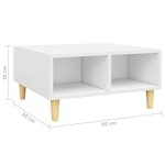 vidaXL Table basse Blanc 60x60x30 cm Aggloméré