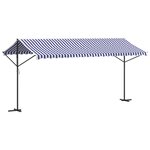 vidaXL Auvent autoportant bleu et blanc 500x300 cm tissu et acier