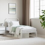 vidaXL Cadre de lit métal sans matelas avec tête de lit blanc 90x190cm