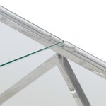 vidaXL Table basse argenté acier inoxydable et verre trempé