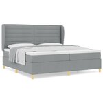 Lit avec sommier et matelas vidaXL - Gris clair  200x200 cm  Tissu