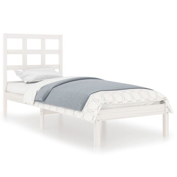 vidaXL Cadre de lit Blanc Bois massif 90x200 cm