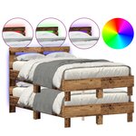 vidaXL Cadre de lit en bois Naturel Bois massif 120 x 200 cm Durable
