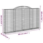 vidaXL Paniers à gabions arqués 9 Pièces 300x30x160/180 cm fer galvanisé