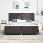 vidaXL Lit ressort Brun foncé 200x200 cm Tissu