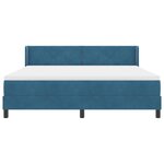 Lit box spring vidaXL avec matelas bleu foncé 180x200 cm en velours