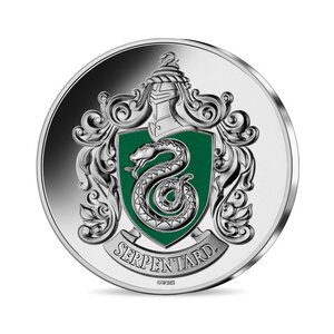Harry potter - blason serpentard - monnaie de 10€ argent colorisée - Millésime 2022