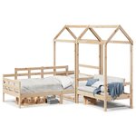 vidaXL Ensemble de lit de jour et de banc et toit 90x190 cm pin massif