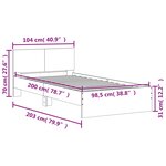 vidaXL Cadre de lit sans matelas avec tête de lit 100x200 cm