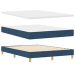 Lit avec sommier à ressorts vidaXL et matelas bleu 160x200 cm en tissu
