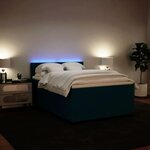 vidaXL Sommier à lattes de lit et matelas bleu 140x190 cm velours