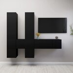 vidaXL Ensemble de meubles TV 7 Pièces Noir Bois d'ingénierie