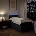 vidaXL Sommier à lattes de lit avec matelas Noir 90x200 cm Tissu