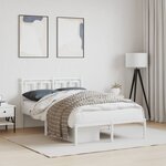 vidaXL Cadre de lit métal sans matelas et tête de lit blanc 120x190 cm