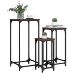 vidaXL Tables d’appoint gigognes 3 Pièces chêne marron bois d'ingénierie