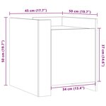 vidaXL Table de chevet gris béton 45x50x50 cm bois d’ingénierie