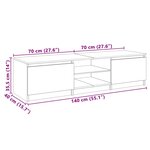 vidaXL Meuble TV avec lumières LED gris béton 140x40x35 5 cm