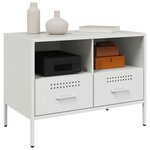vidaXL Meubles TV 2 Pièces blanc 68x39x50 5 cm acier laminé à froid