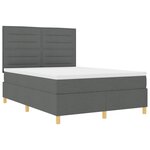 vidaXL Lit Tapissier avec Matelas Gris Foncé 140x200 cm Tissu