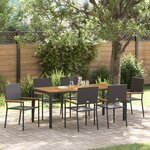 Ensemble de salle à manger de jardin de 7 pièces vidaXL Noir Poly Rattan