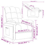 vidaXL Fauteuil inclinable Gris clair Tissu