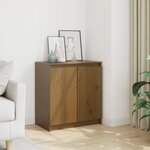 vidaXL Armoire latérale marron miel 60x36x65 cm bois de pin massif