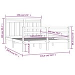 vidaXL Cadre de lit Bois massif 140x190 cm