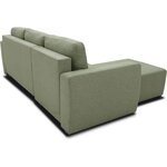 Canapé d'angle convertible réversible 3-4 places - PHARELL - Tissu olive - Coffre de rangement - 224 x 155 x 85 cm