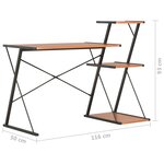 vidaXL Bureau avec étagère Noir et marron 116x50x93 cm