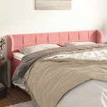 vidaXL Tête de lit avec oreilles Rose 203x23x78/88 cm Velours