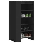 vidaXL Armoire à chaussures noir 52x37 5x100 cm bois d'ingénierie