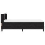 vidaXL Lit à Ressorts avec Matelas Noir 90x200 cm en Velours
