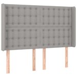 vidaXL Sommier à lattes de lit avec matelas Gris clair 140x200cm Tissu