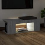 vidaXL Meuble TV avec lumières LED Sonoma gris 90x39x30 cm