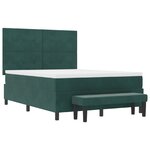 vidaXL Lit avec matelas et banc Vert foncé 160x200 cm Velours