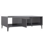 vidaXL Table basse gris brillant 103 5x60x35 cm bois d'ingénierie