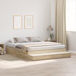 vidaXL Cadre de lit de rangement Chêne Sonoma 200x200 cm