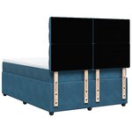 vidaXL Sommier à lattes de lit et matelas bleu 140x200 cm velours