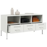 vidaXL Meuble TV blanc 100 5x39x50 5 cm acier laminé à froid