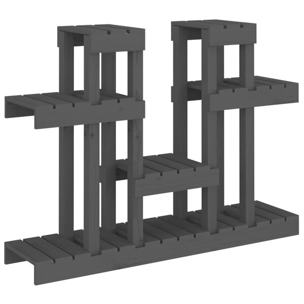vidaXL Support à plantes Gris 104 5x25x77 5 cm Bois massif de pin