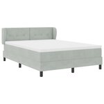 Lit Box Spring avec Matelas Gris clair 160x200 cm Velours