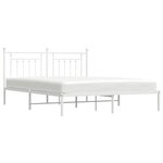 vidaXL Cadre de lit métal sans matelas et tête de lit blanc 160x200 cm
