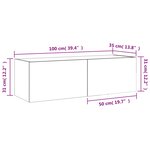 vidaXL Meuble TV mural avec lumières LED blanc 100x35x31 cm