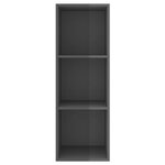 vidaXL Meuble TV mural Gris brillant 37x37x107 cm Bois d’ingénierie