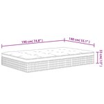 vidaXL Matelas à ressorts ensachés dureté moyenne 140x190 cm