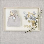 48 Confettis en bois - Oeufs Pâques - Dorés et argentés