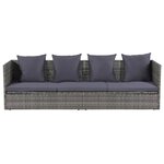 Lit de jardin gris 200 x 60 cm résine tressée 02_0012002