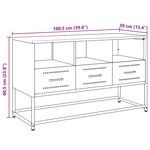 vidaXL Meuble TV noir 100 5x39x60 5 cm acier