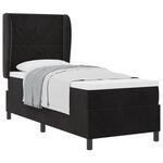 Lit à ressort vidaXL avec matelas Noir 80x200 cm Velours