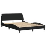 vidaXL Cadre de lit avec lumières LED noir 140x190 cm tissu